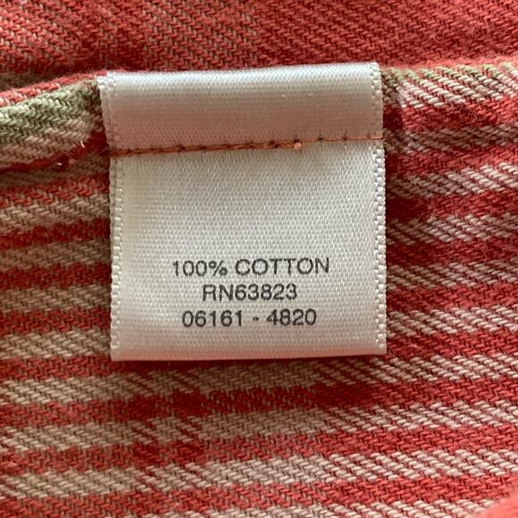 Christopher & Banks Orange Green Plaid Full Zip Cotton Twill Jacket Hooded MED - Picture 10 of 10